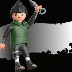 PLAYMOBIL - Figura de Shikamaru con chaleco verde, pantalón y botas negras y Kunai ㅤ* Juguetes De Construcción