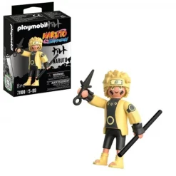PLAYMOBIL - Figura Naruto con camisa amarilla y bastón ㅤ