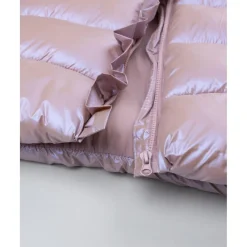 Prenatal Plumífero rosa laminado para niña