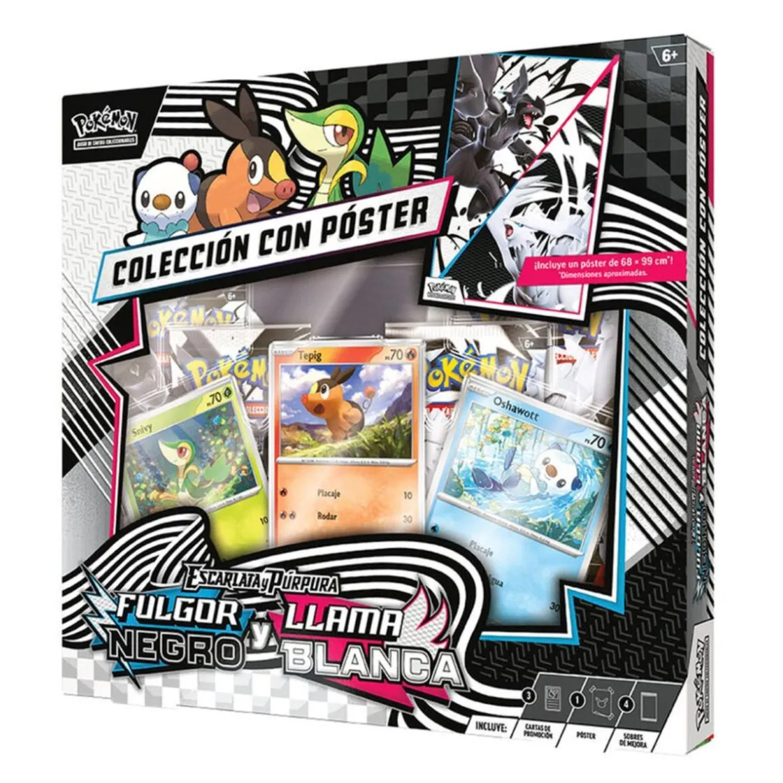 BANDAI Pokémon - Caja Colección con Póster - Fulgor Negro y Llama Blanca (Español)