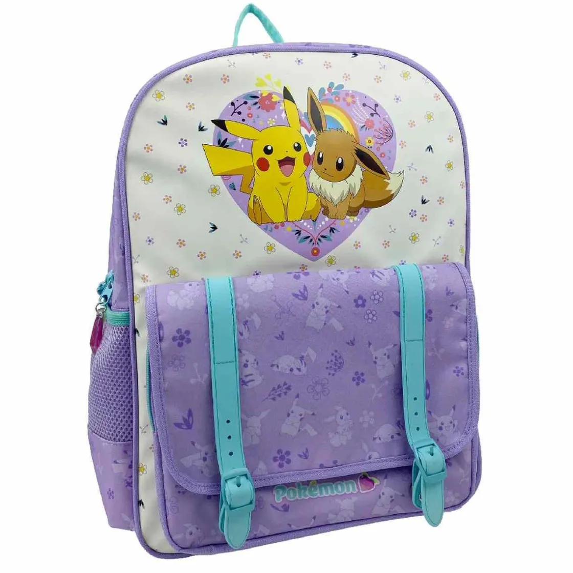C Y P BRANDS Pokémon - Mochila 42 cm adaptable a carro - Colección Flowers