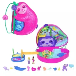 MATTEL Polly Pocket - Bolso familia de perezosos* Coleccionables Y Mini Mundos