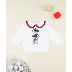Prenatal Polo de niña blanco Minnie con cuello