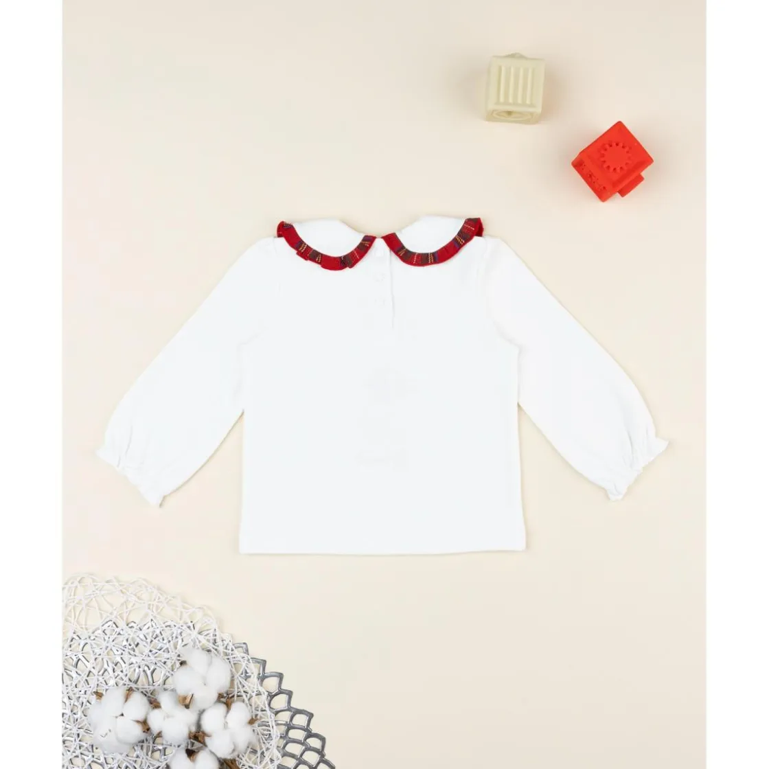 Prenatal Polo de niña blanco Minnie con cuello