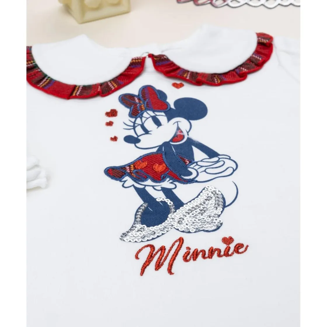 Prenatal Polo de niña blanco Minnie con cuello