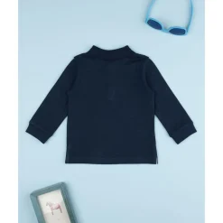 Prenatal Polo de niño azul marino de manga larga