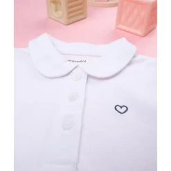 Prenatal Polo niña blanca corazón azul* Bebé Niña 3-36 Meses·Camisas Y Camisetas|Niña·Bebé Niña 3-36 Meses