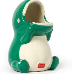 TOYS "R" US Portalápices de cerámica de escritorio, pintado a mano, tema Dino ㅤ