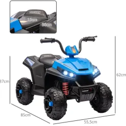 AIYAPLAY Quad eléctrico para niños Azul y Negro