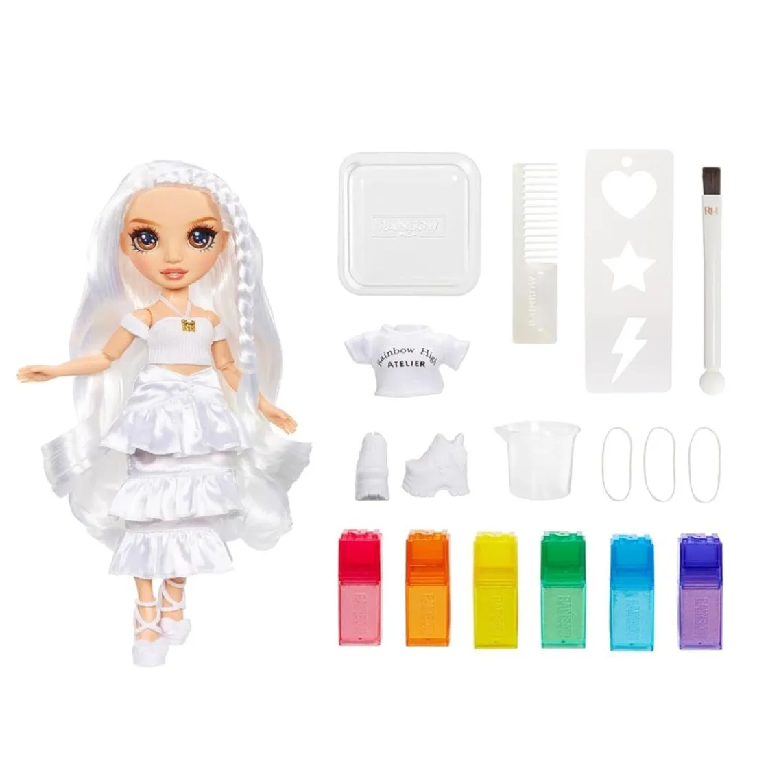 RAIMBOW HIGH Rainbow High - Watercolor & Create DIY - Muñeca ojos castaños