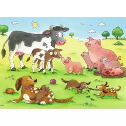 RAVENSBURGER IBÉRICA Ravensburger - Familias animales - Puzzles 2x12 piezas