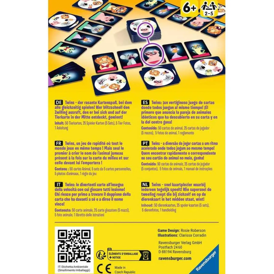 RAVENSBURGER IBÉRICA Ravensburger - Juego de cartas Twins para 2-5 jugadores, versión de viaje ㅤ