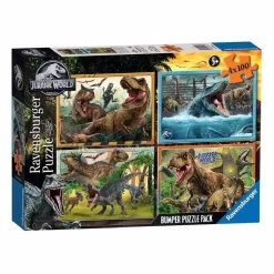 RAVENSBURGER IBÉRICA Ravensburger - Jurassic World - Pack 4 puzzles 100 piezas* Juegos Y Puzzles