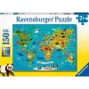 RAVENSBURGER IBÉRICA Ravensburger - Mapa de los animales - Puzzle 150 piezas XXL