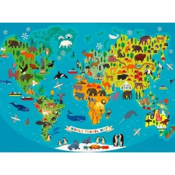 RAVENSBURGER IBÉRICA Ravensburger - Mapa de los animales - Puzzle 150 piezas XXL