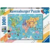RAVENSBURGER IBÉRICA Ravensburger - Mapamundi - Puzzle 100 piezas XXL* Juegos Y Puzzles
