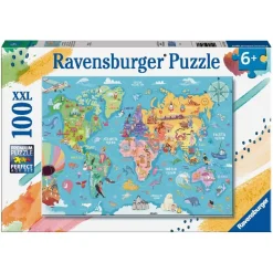 RAVENSBURGER IBÉRICA Ravensburger - Mapamundi - Puzzle 100 piezas XXL* Juegos Y Puzzles