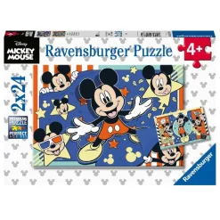 RAVENSBURGER IBÉRICA Ravensburger - Mickey Mouse - Pack 2 puzzles 24 piezas* Juegos Y Puzzles