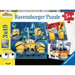 RAVENSBURGER IBÉRICA Ravensburger - Minions - Rompecabezas multicolor de Minions, 3x49 piezas ㅤ* Juegos Y Puzzles