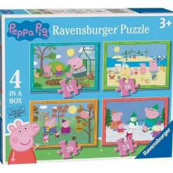 RAVENSBURGER - Peppa Pig - Puzzle 4 in a box* Juegos Y Puzzles