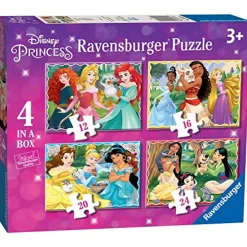 RAVENSBURGER - Princesas Disney - Puzzle 4 in a Box