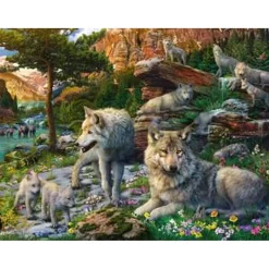 RAVENSBURGER IBÉRICA Ravensburger - Puzzle de lobos en primavera - 1500 piezas ㅤ* Juegos Y Puzzles