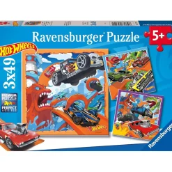 RAVENSBURGER IBÉRICA Ravensburger - Puzzle Hot Wheels, Colección de 3 puzzles de 49 piezas ㅤ* Juegos Y Puzzles