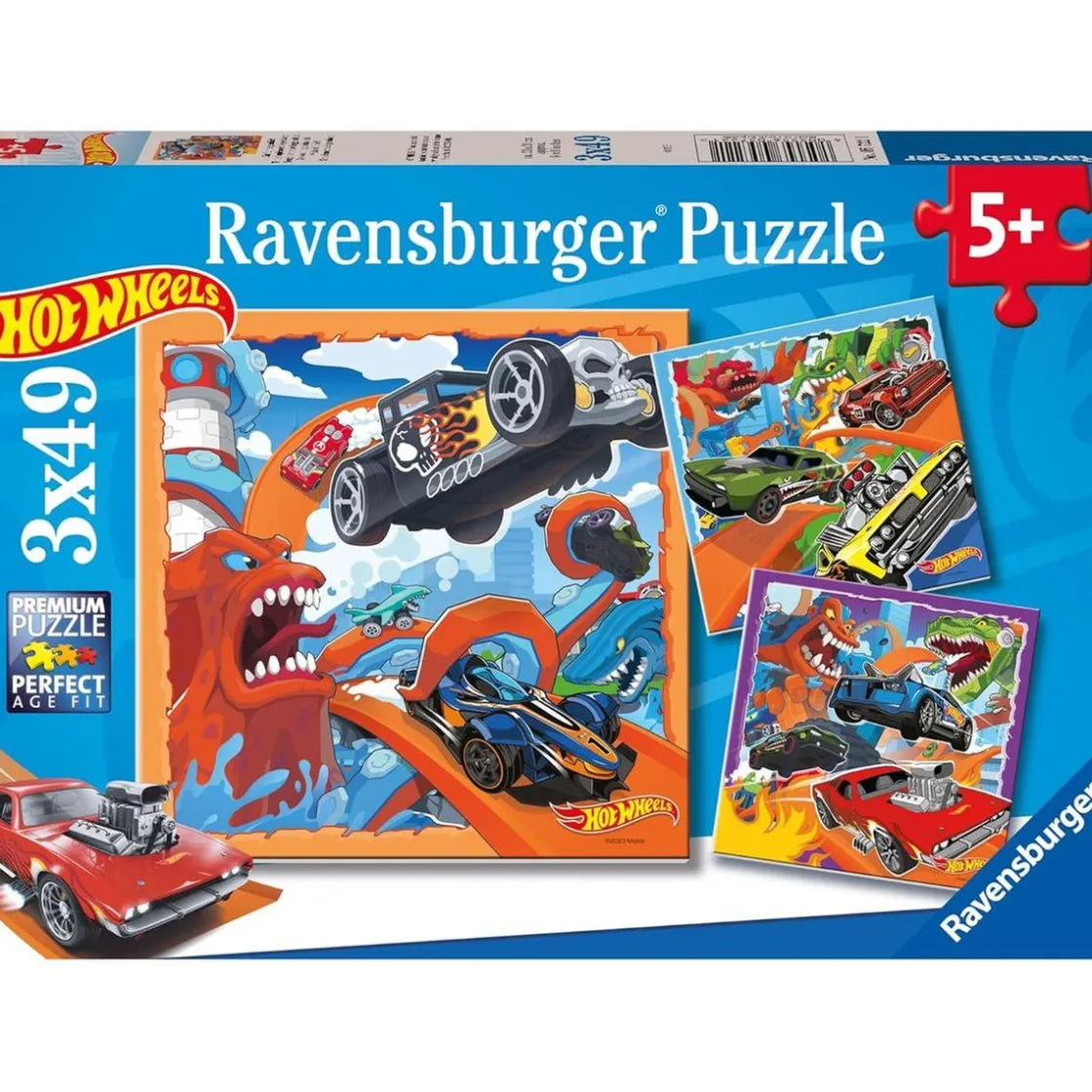 RAVENSBURGER IBÉRICA Ravensburger - Puzzle Hot Wheels, Colección de 3 puzzles de 49 piezas ㅤ* Juegos Y Puzzles