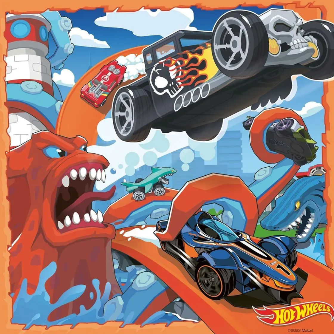 RAVENSBURGER IBÉRICA Ravensburger - Puzzle Hot Wheels, Colección de 3 puzzles de 49 piezas ㅤ* Juegos Y Puzzles