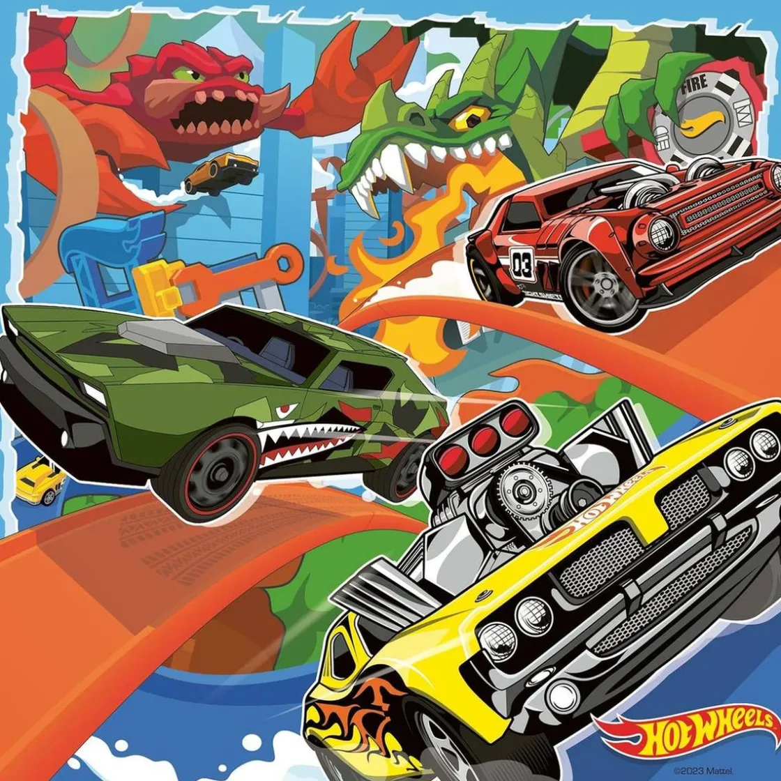 RAVENSBURGER IBÉRICA Ravensburger - Puzzle Hot Wheels, Colección de 3 puzzles de 49 piezas ㅤ* Juegos Y Puzzles