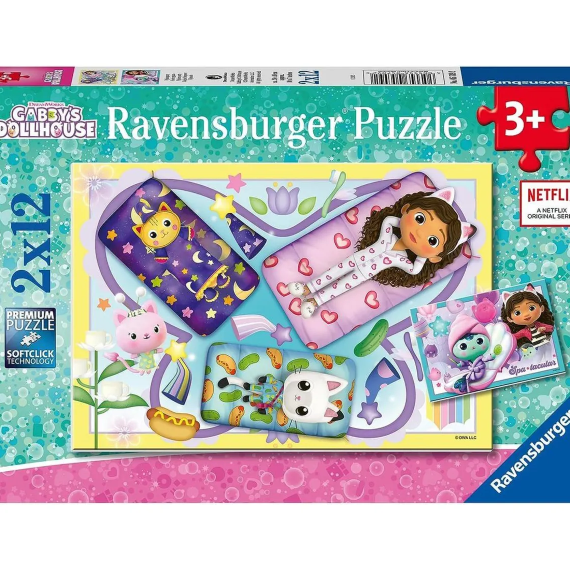 RAVENSBURGER IBÉRICA Ravensburger - Puzzle infantil colección Gabby's Dollhouse, 2 x 12 piezas ㅤ* Juegos Y Puzzles