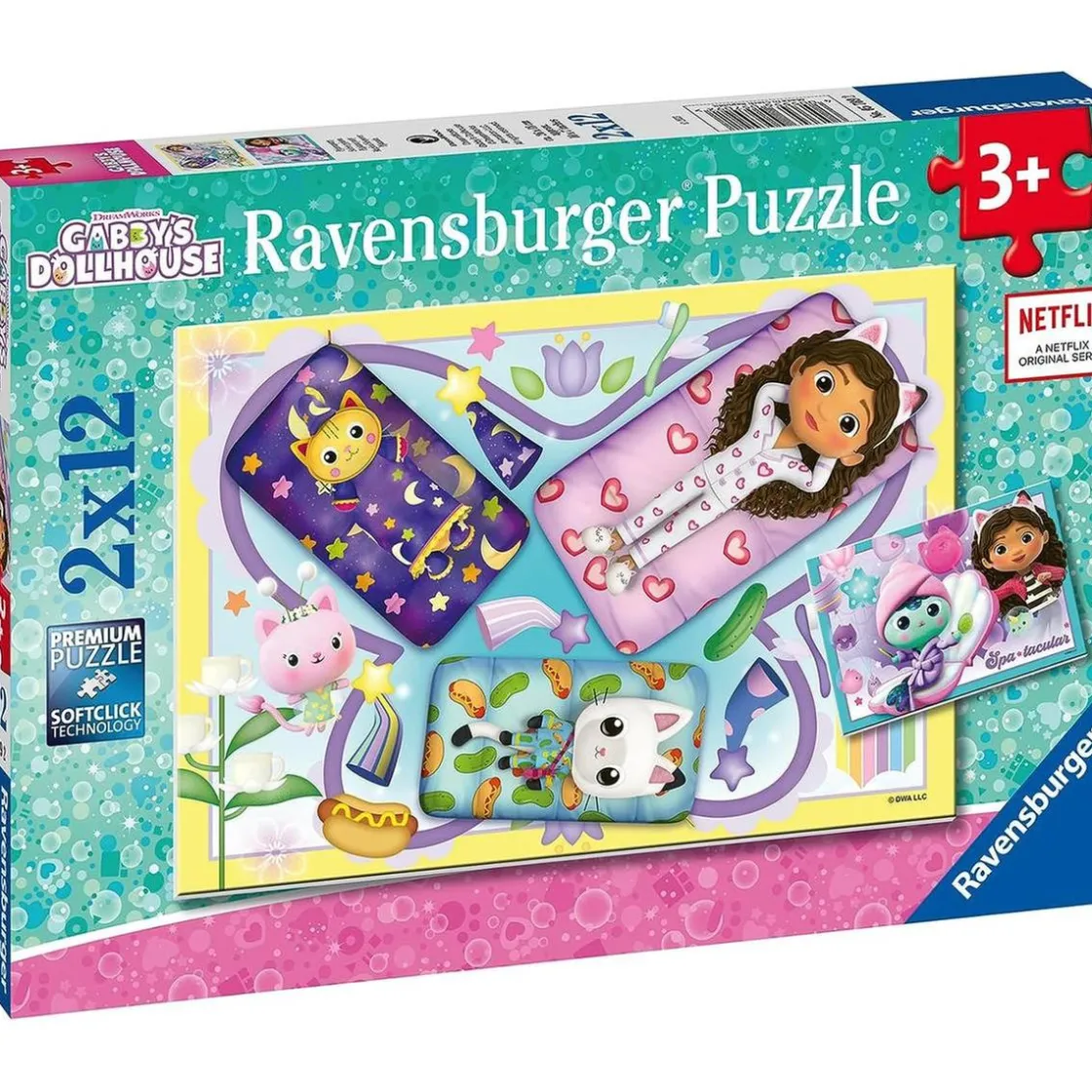 RAVENSBURGER IBÉRICA Ravensburger - Puzzle infantil colección Gabby's Dollhouse, 2 x 12 piezas ㅤ* Juegos Y Puzzles