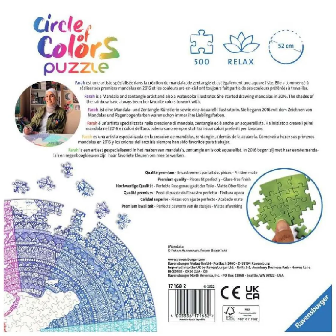 RAVENSBURGER IBÉRICA Ravensburger - Puzzle Mandala Circle of colors 500 pzs* Juegos Y Puzzles