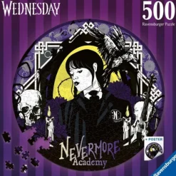 RAVENSBURGER IBÉRICA Ravensburger - Puzzle redondo de 500 piezas Wednesday* Juegos Y Puzzles