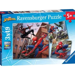 RAVENSBURGER IBÉRICA Ravensburger - Spider-man - Ravensburger Marvel Spider-Man - Conjunto de 3 rompecabezas de 49 piezas ㅤ
