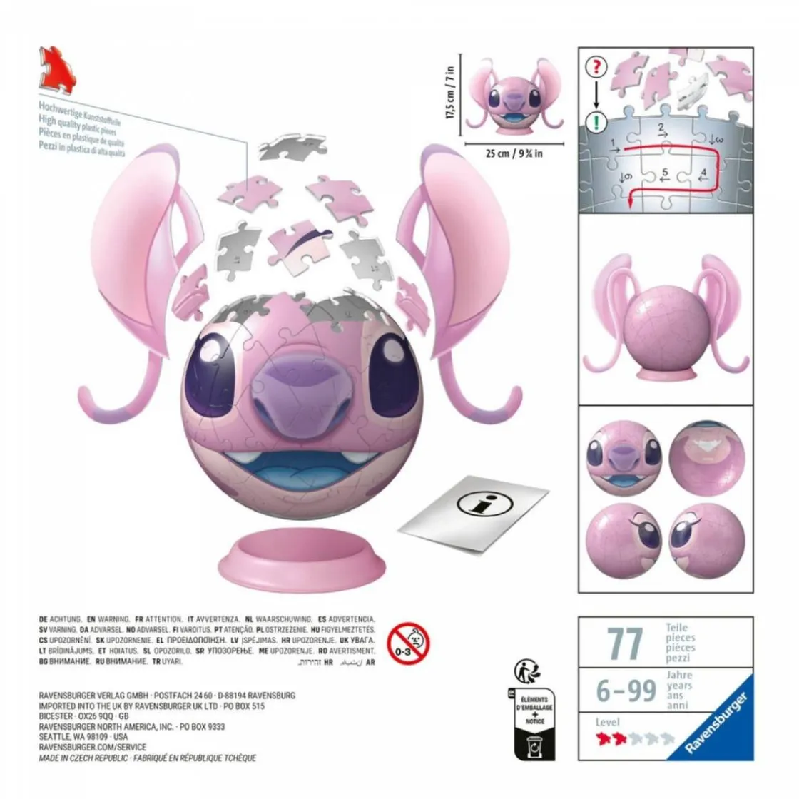 RAVENSBURGER IBÉRICA Ravensburger - Stitch - Puzzle Angel 3D* Juegos Y Puzzles