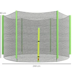SPORTNOW Red de seguridad para trampolín Ø244 Verde