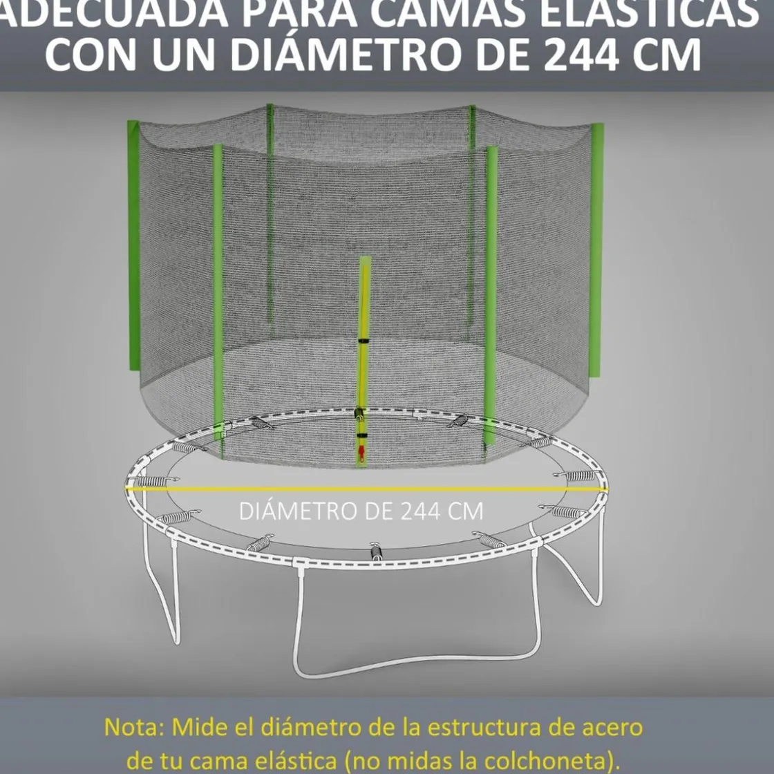 SPORTNOW Red de seguridad para trampolín Ø244 Verde