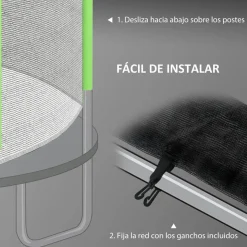 SPORTNOW Red de seguridad para trampolín Ø244 Verde