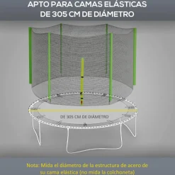 SPORTNOW Red de seguridad para trampolín Ø305 Verde