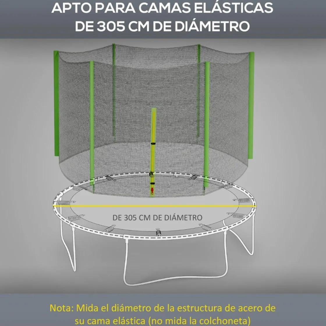 SPORTNOW Red de seguridad para trampolín Ø305 Verde