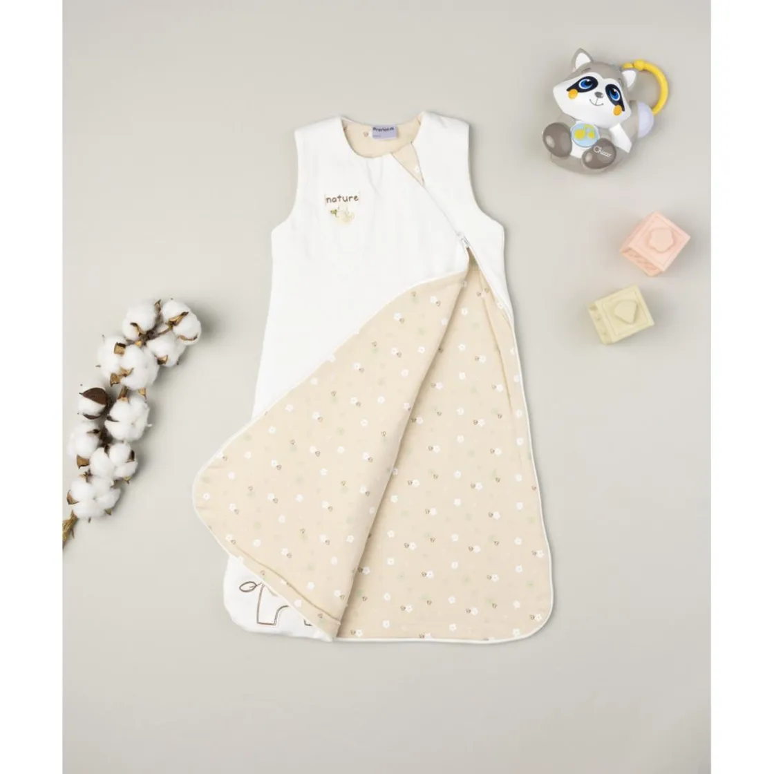 Prenatal Saco de dormir crema niña jirafa