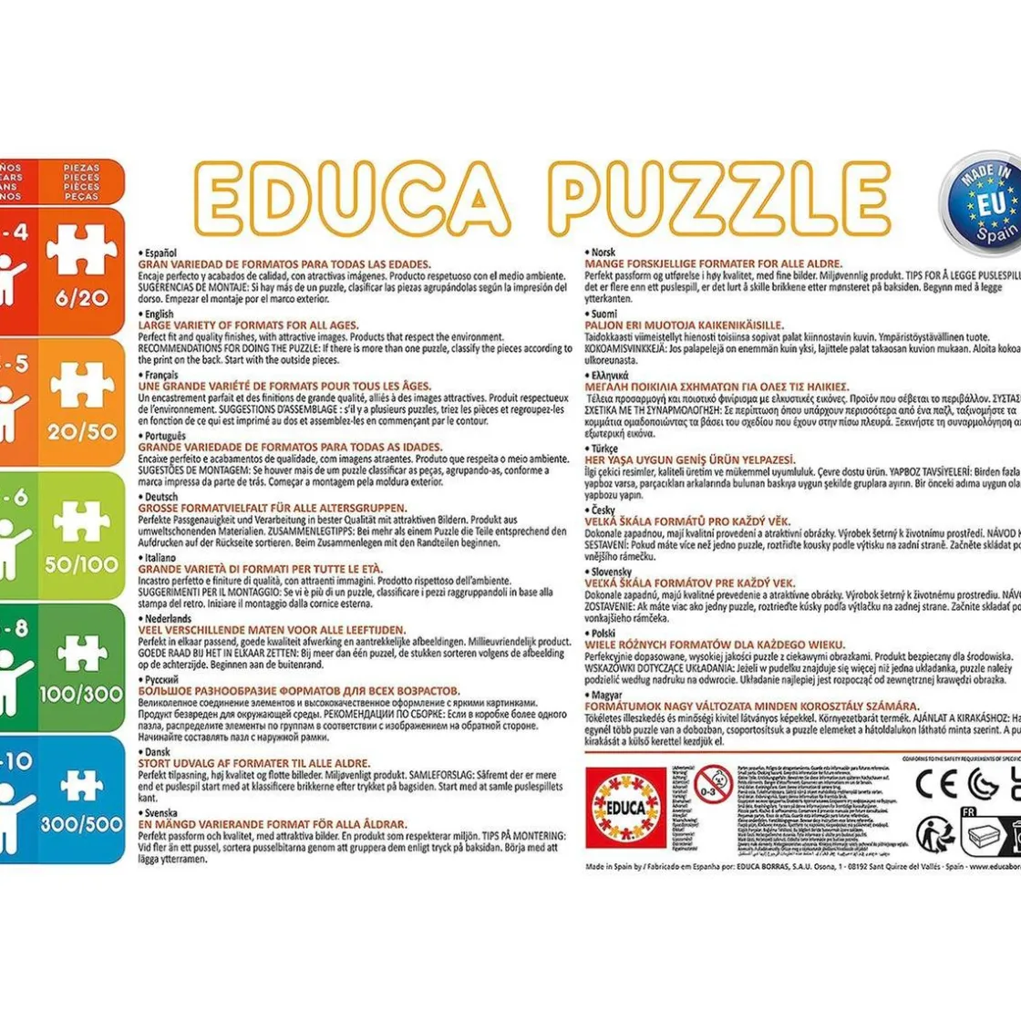 EDUCA BORRAS Set de puzzles infantiles progresivos de 12 a 25 piezas, medidas: 16 x 16 cm ㅤ