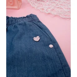 Prenatal Shorts de chambray/sangallo para niña