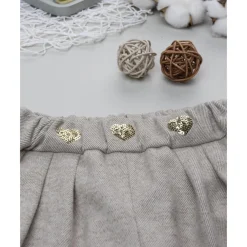 Prenatal Shorts de niña beige con corazones de strass