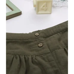 Prenatal Shorts de niña verdes con bordado floral