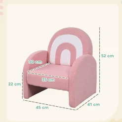 AIYAPLAY Sillón infantil Arcoíris Rosa