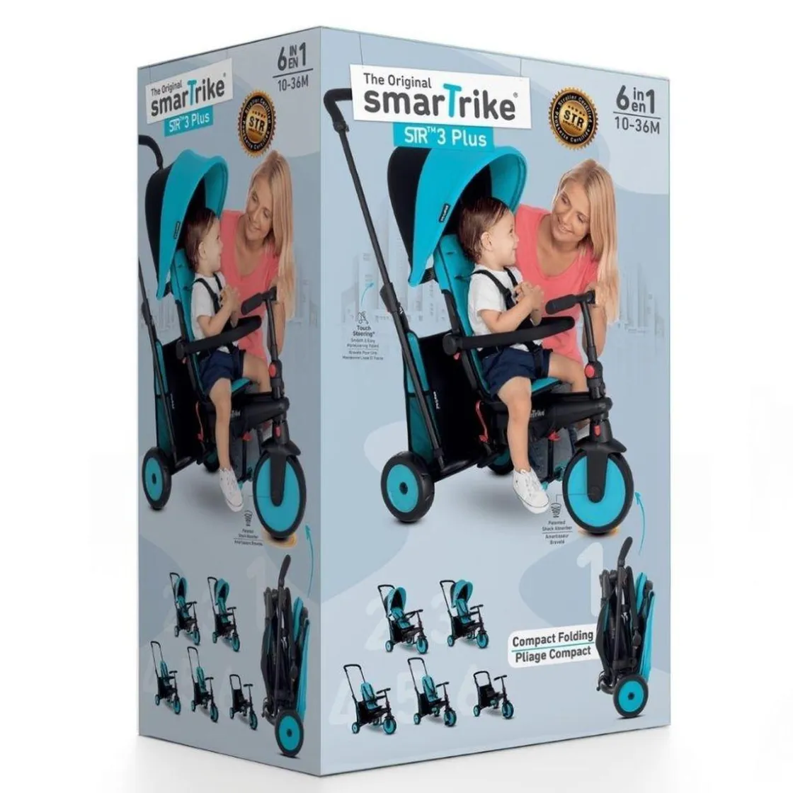 SMARTRIKE STR 3 Plus Blue – Triciclo evolutivo