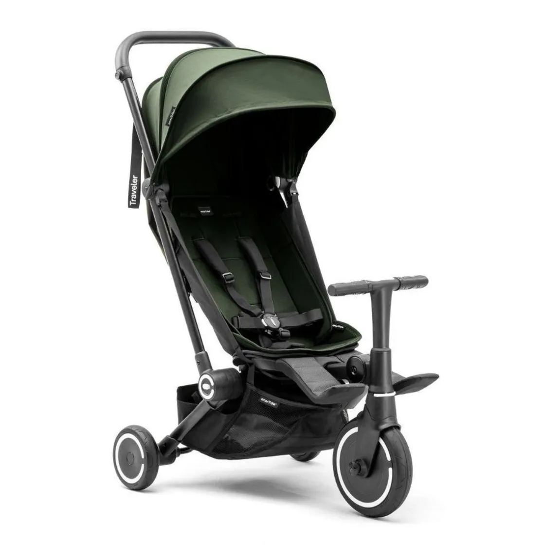 SMARTRIKE Traveler Forest Green – Silla de paseo / Triciclo 4-en-1