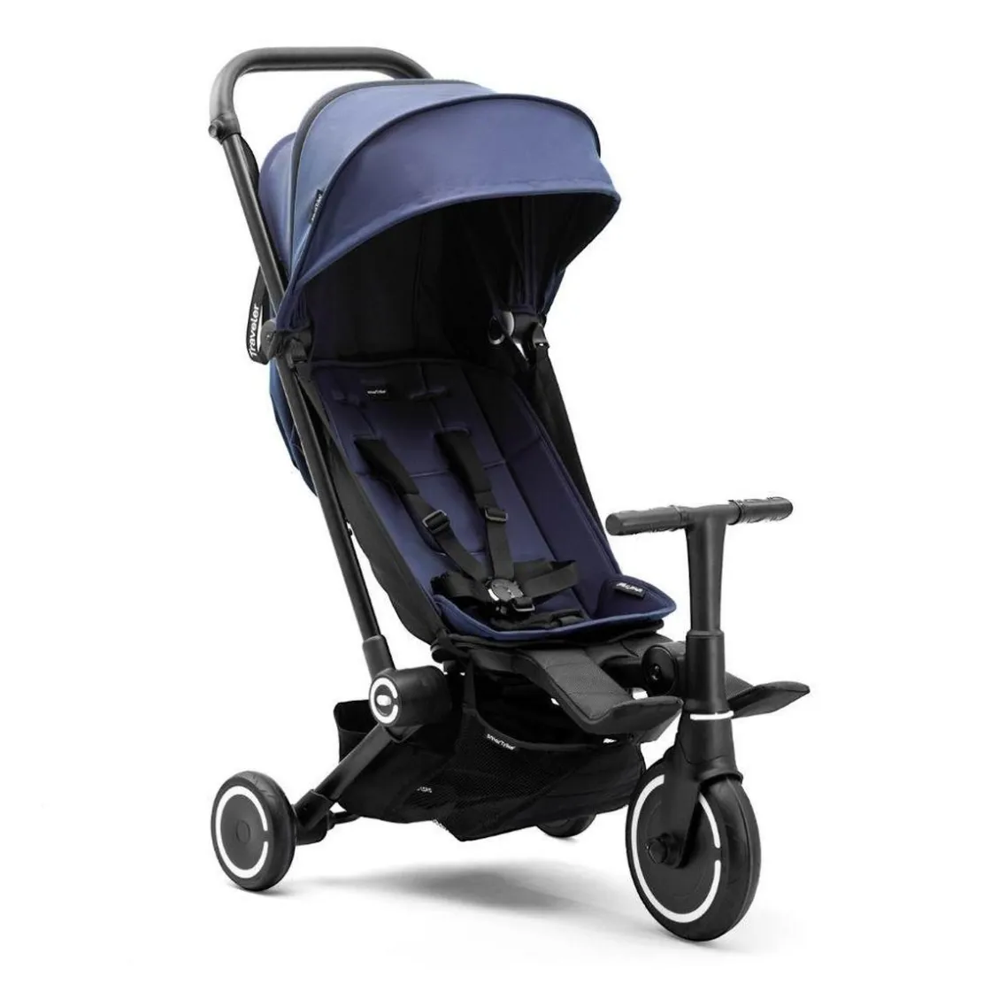 SMARTRIKE Traveler Midnight Blue – Silla de paseo / Triciclo 4-en-1
